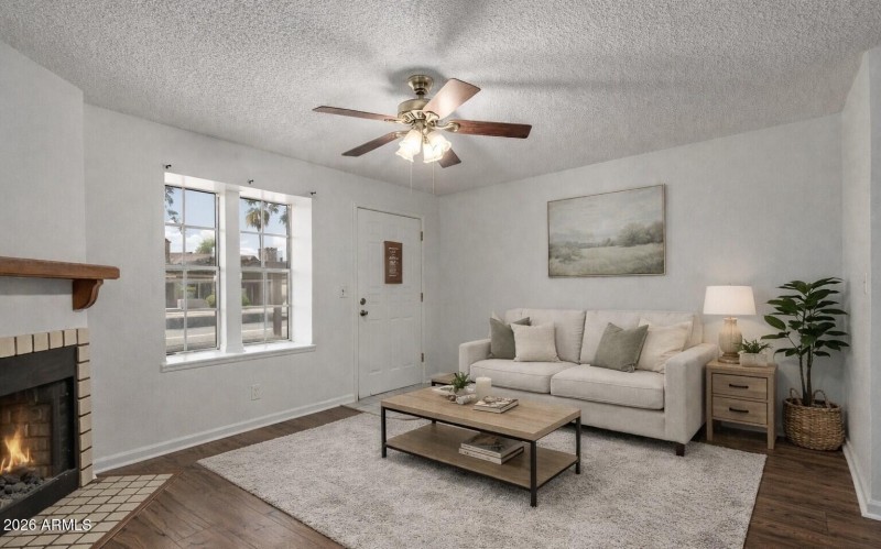 Virtually staged living room