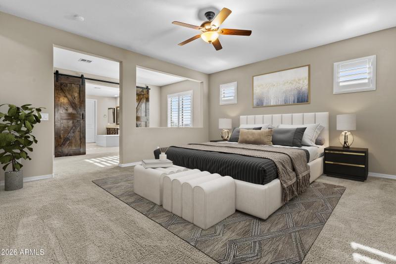 Virtually staged owner bed