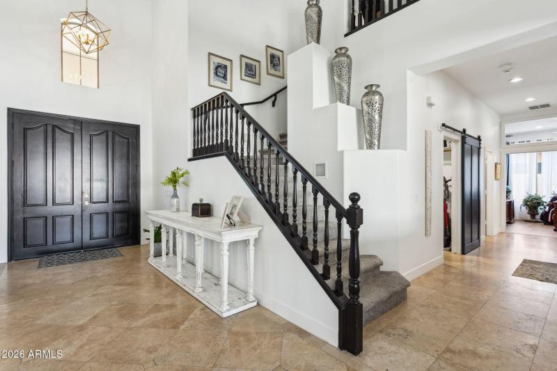 Stairway to guest bedrooms
