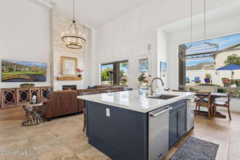 Kitchen opens to Family Room