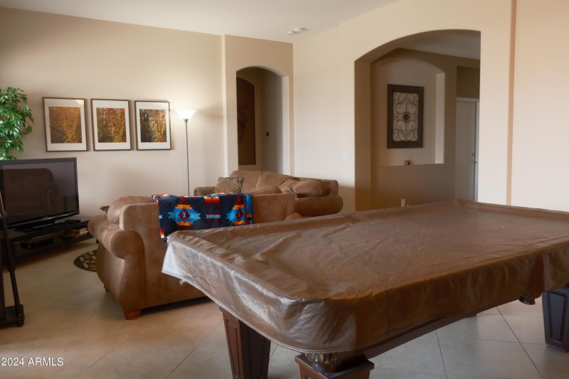 game room facing entryway