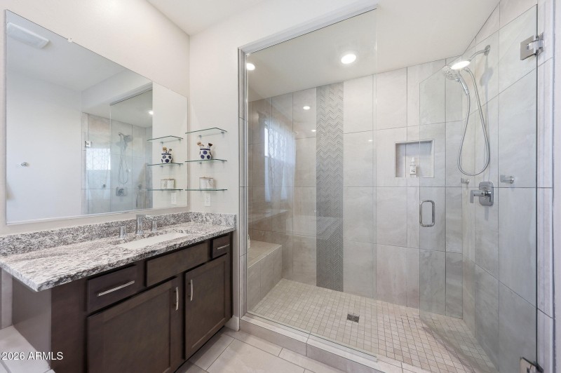 Upgraded Tiled Shower