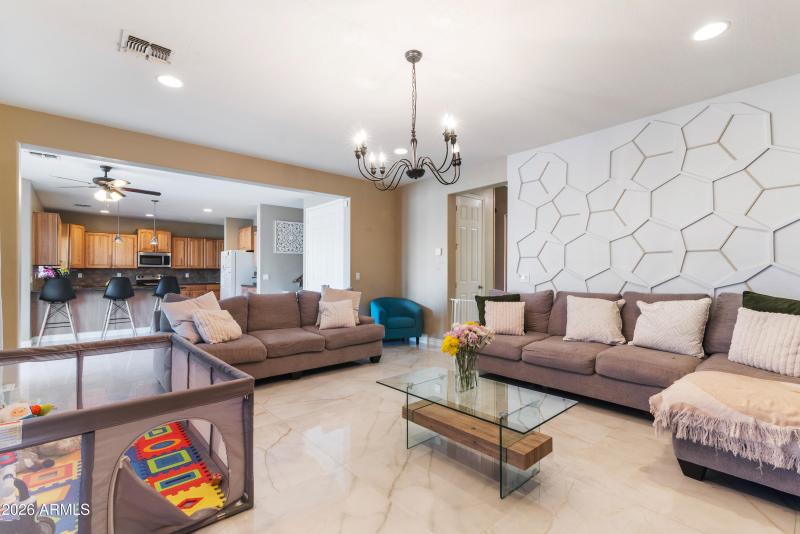 Large Living Room with Accent Wall