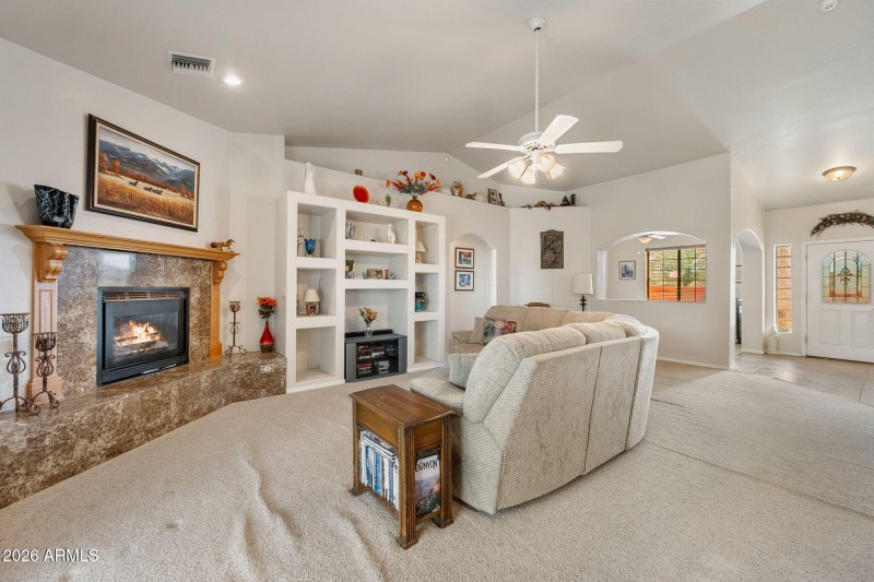 LIVING ROOM & FIREPLACE