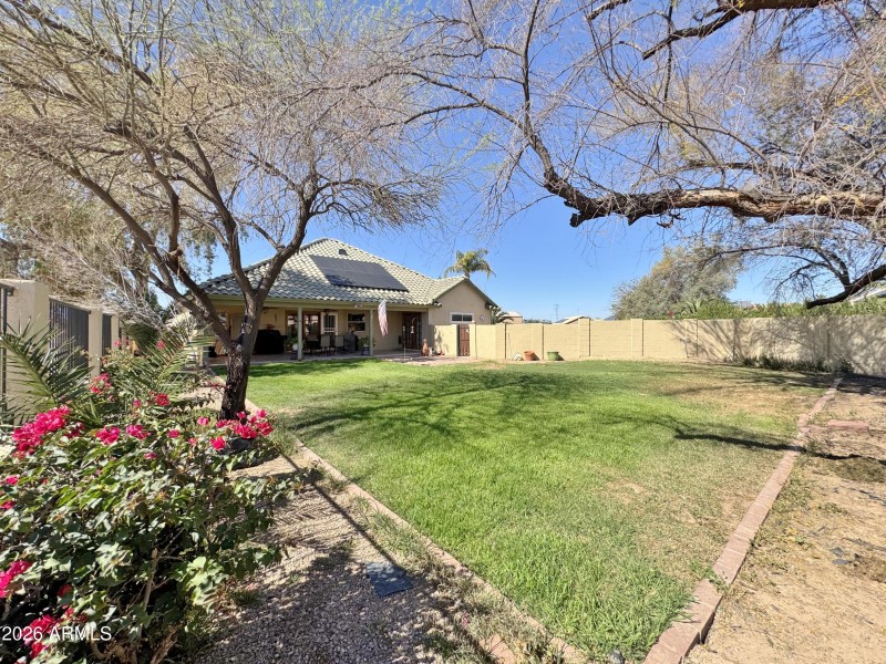 Back of home and yard