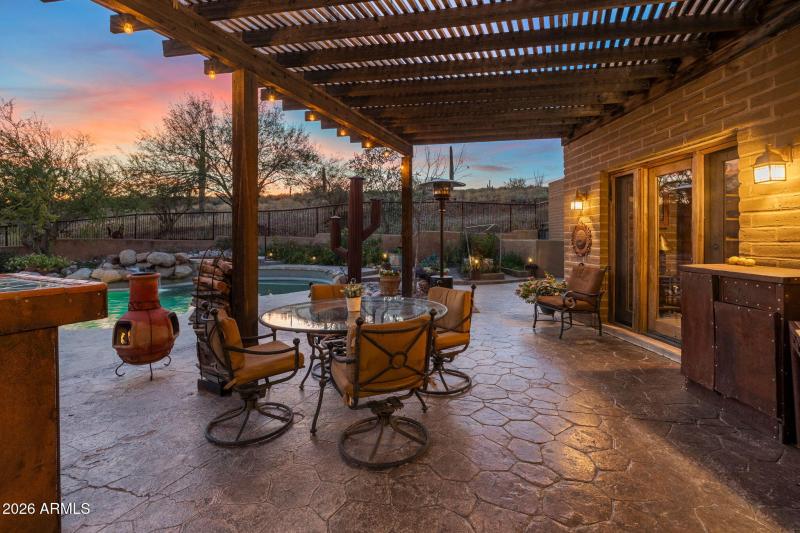 Covered Patio & Pool View