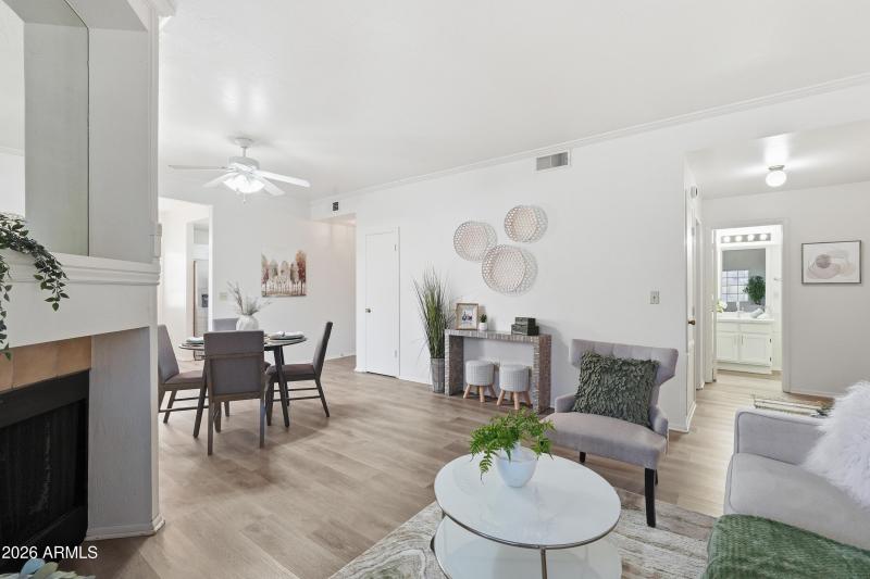Living Room and Fireplace