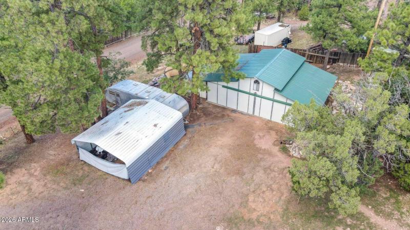 Aerial View Workshop & Carport