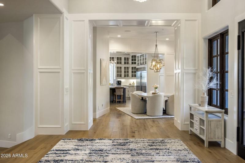 Extensive wall paneling