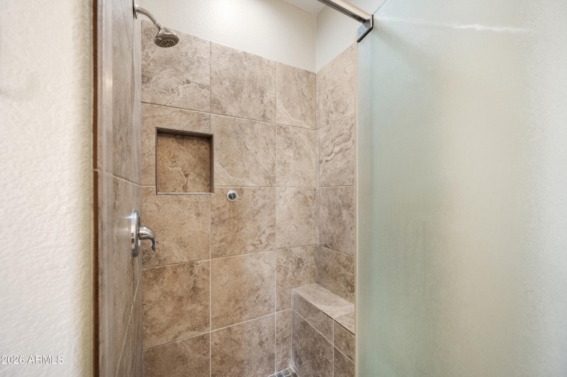 Tiled shower