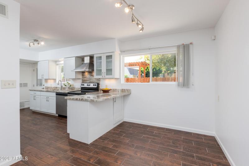 Dining room and kitchen