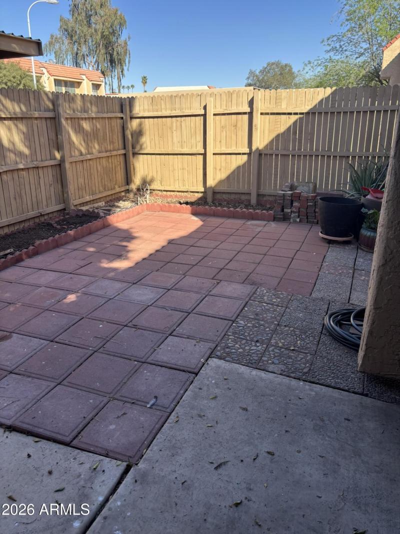 Paved patio