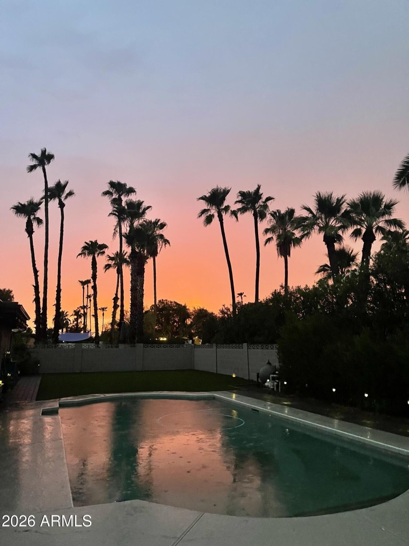 Pool at sunset