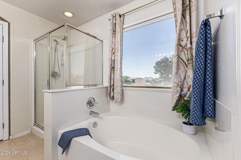 Separate shower & garden tub