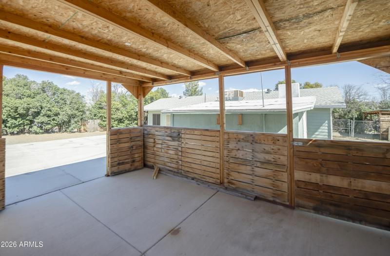 Covered area off of Shed