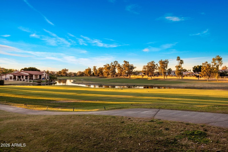 View of the course & lake from backyard