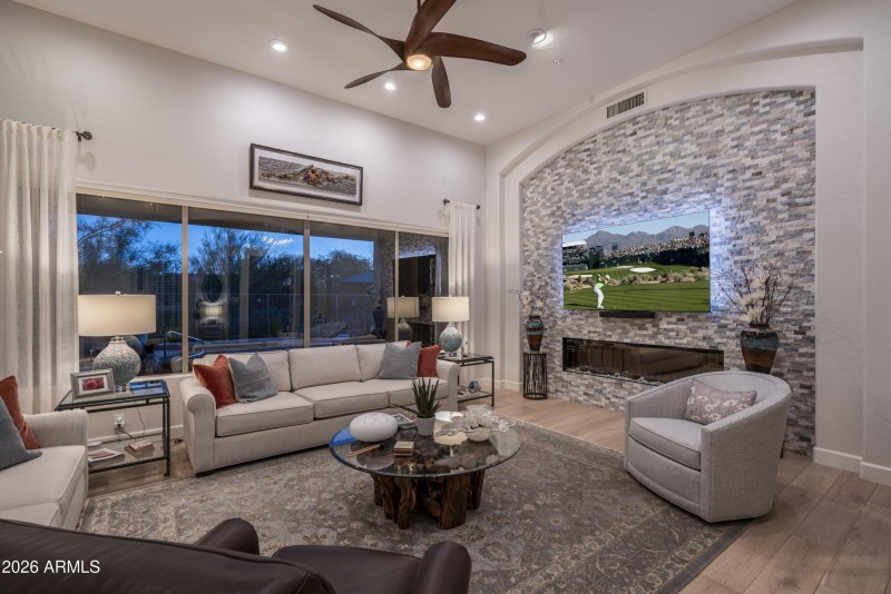 Great Room with Stone Fireplace