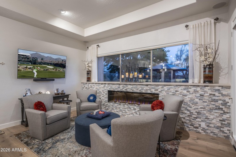 Sitting Area W Linear Fireplace