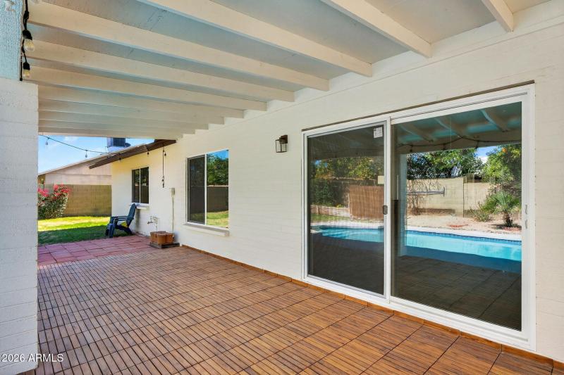 Shaded backyard patio