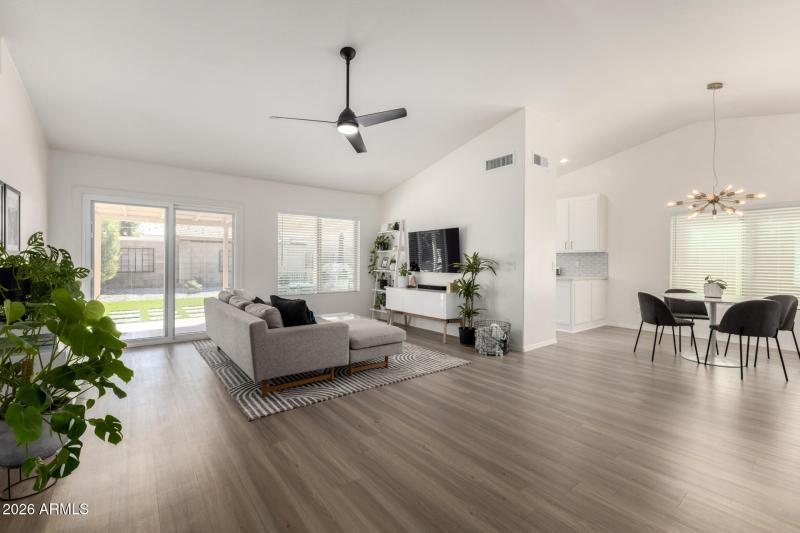 Great room to kitchen