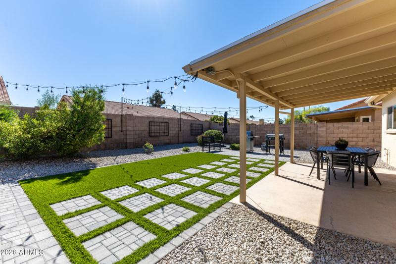turf, covered patio & 2nd paver patio
