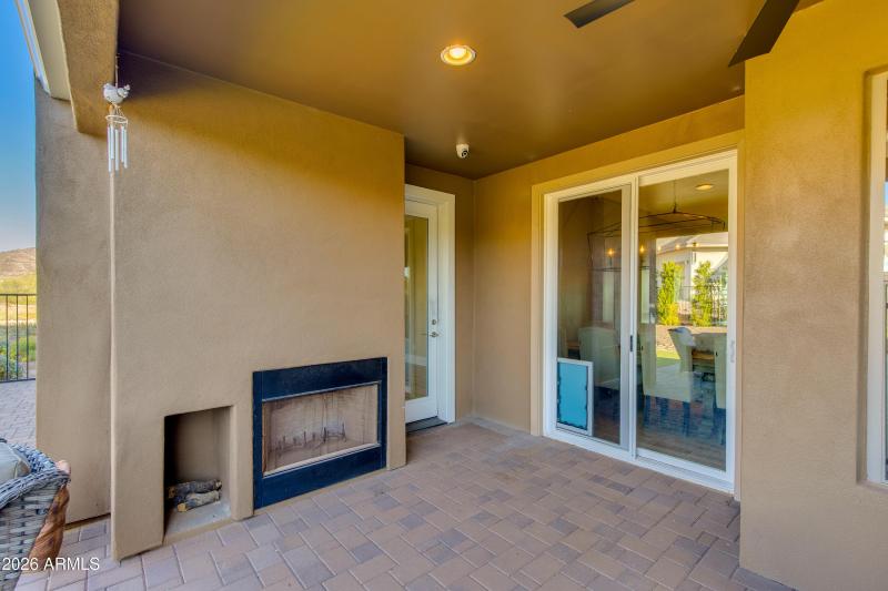 COVERED PATIO WITH FIREPLACE