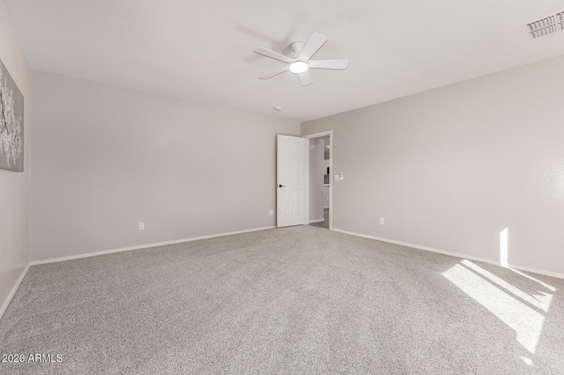 Primary bedroom is split