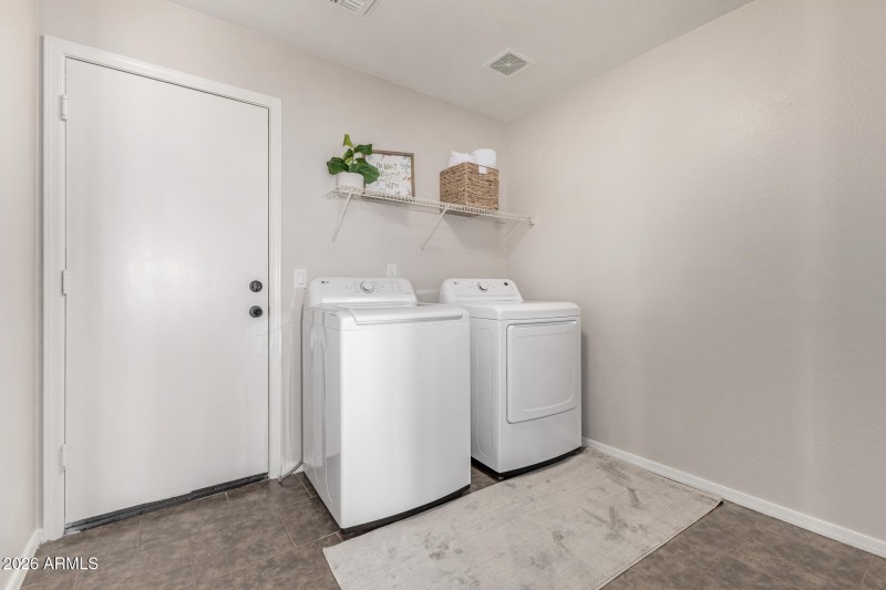 Large laundry room off the kitchen