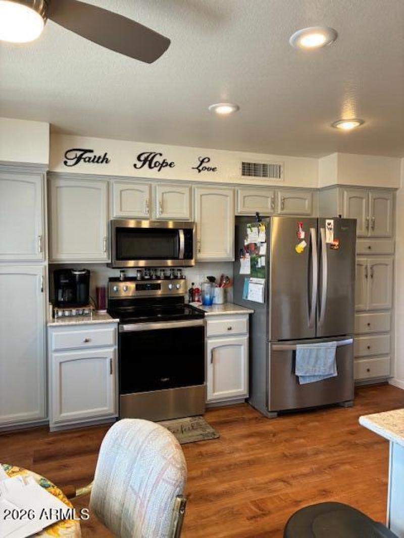 Kitchen Frig, Stove and Microwave