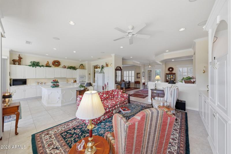 Great room into kitchen