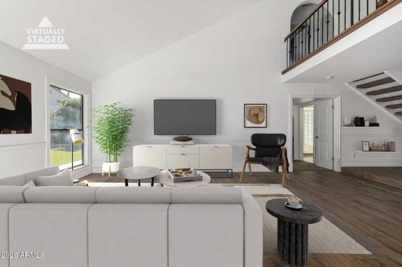 Virtually Staged Family Room