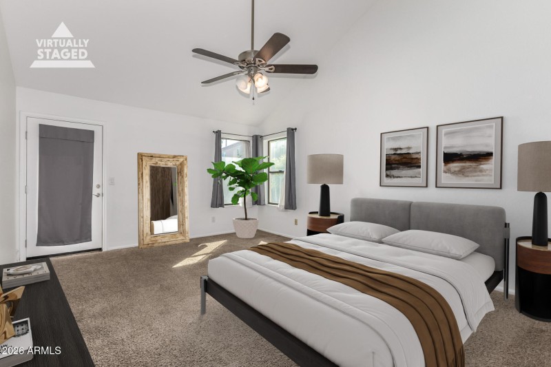 Virtually Staged Primary Bedroom