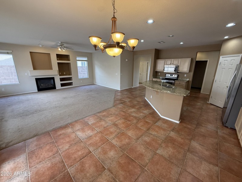 Open Living Room & Kitchen Layout