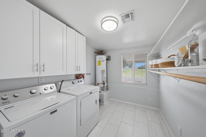 Large laundry room and storage area