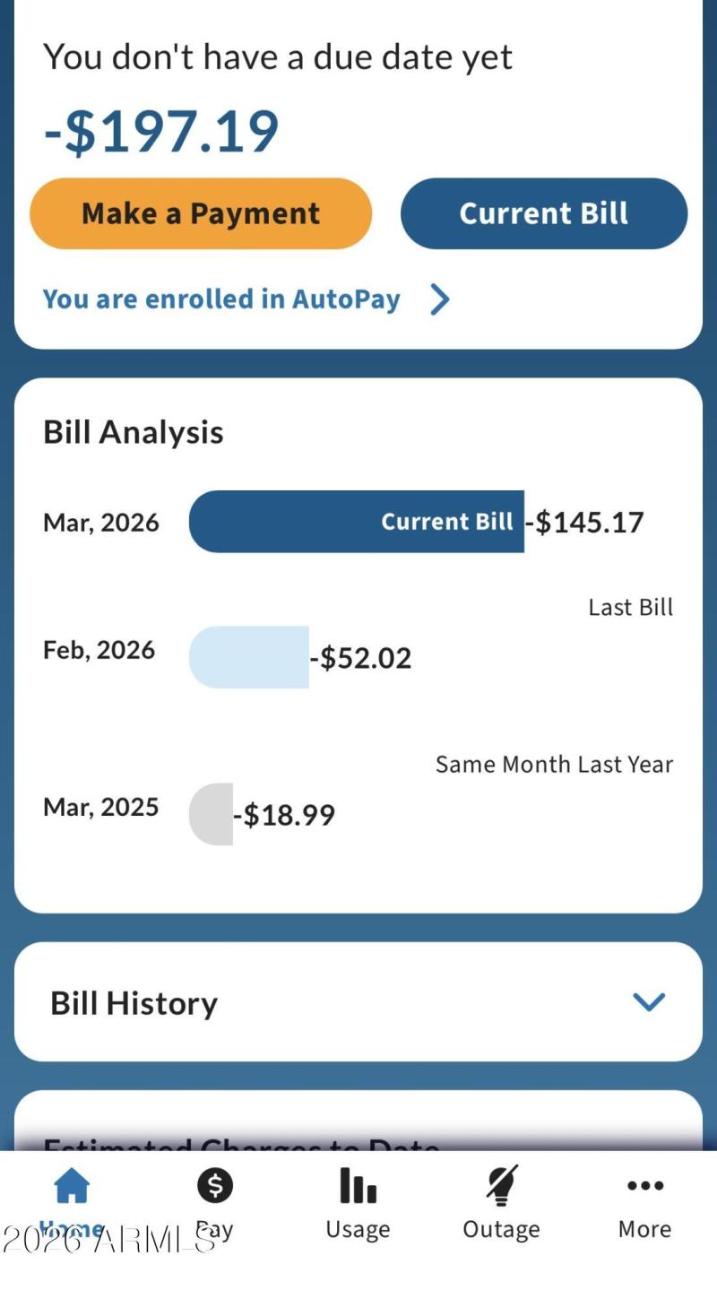 Most Recent Power Bill