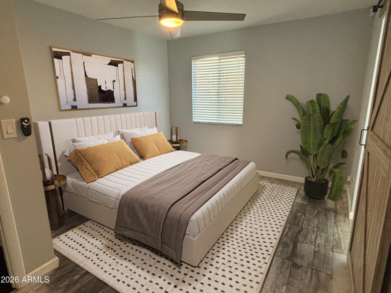 Virtually Staged Master Bedroom