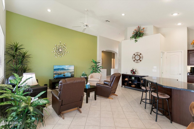 Living Room and Kitchen Island