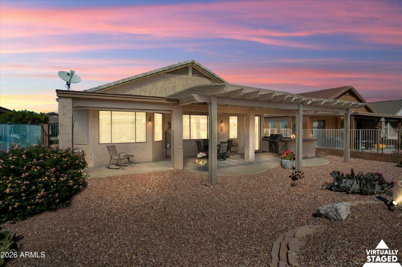 Looking Back to House at Sunset