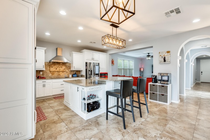 Kitchen to Family Room Area