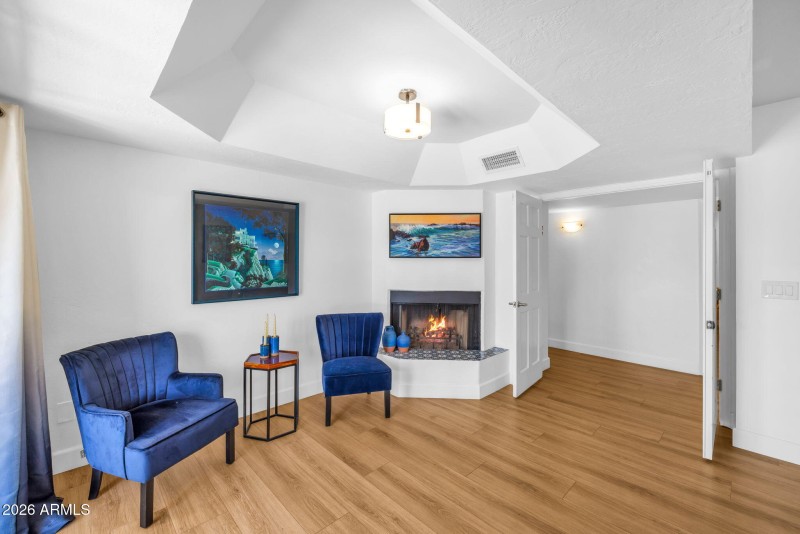 Primary Sitting Area with Fireplace