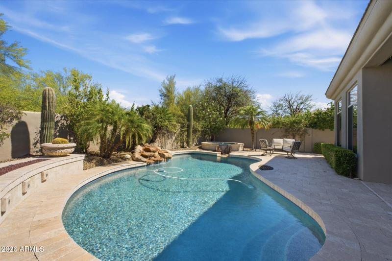 Heated saltwater pool and spa