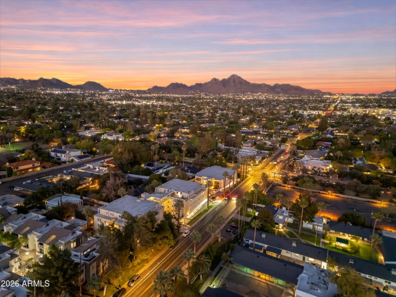 Twilight Aerial Camelback Mountain