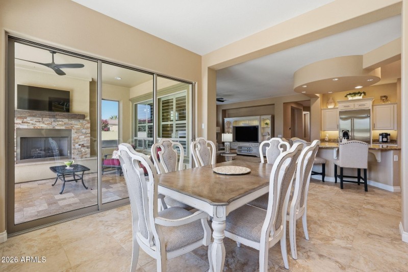 Dinning Area w/ Rolling Wall of Glass