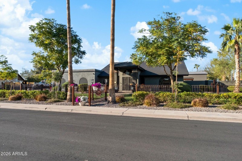 Front Exterior w Gated Entry