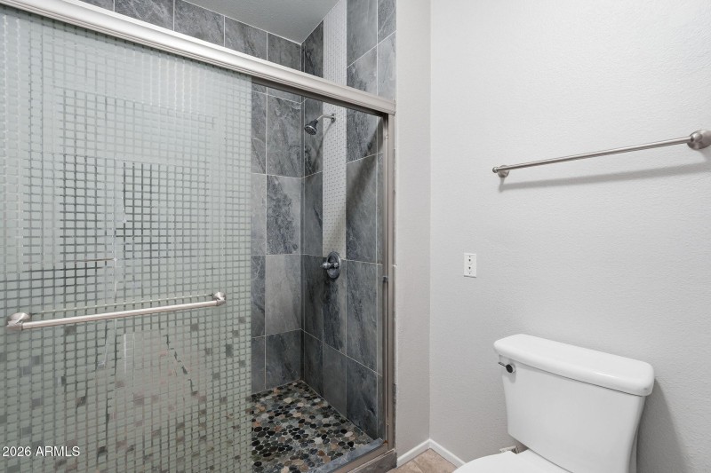 Bathroom with large shower