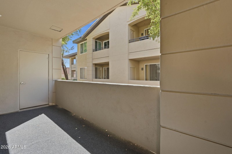 Exterior storage on patio