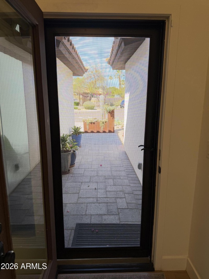 Front security screen door