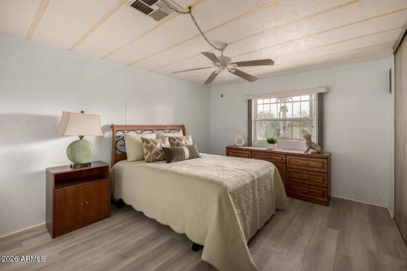 Serene bedroom with calming tones