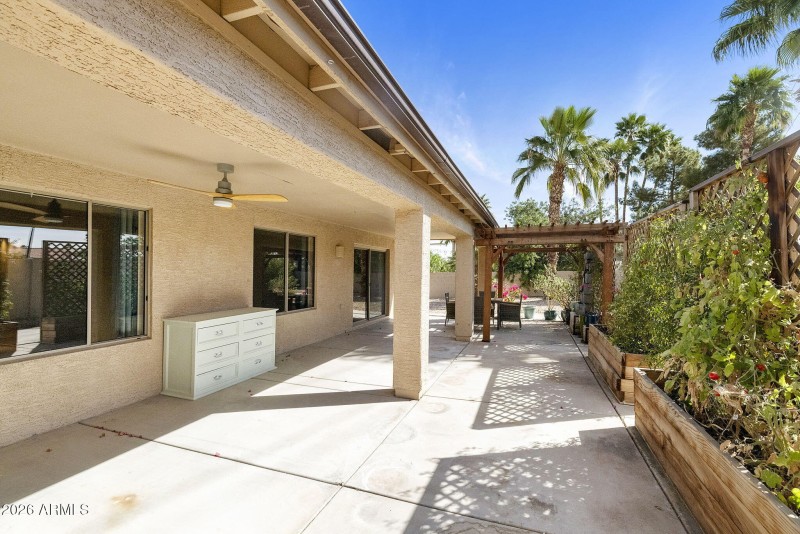 Patio with planter boxes