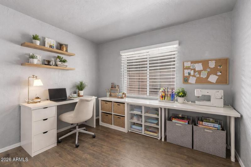 Bright and organized home office space (